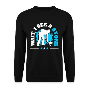 Curling Eissport - Unisex Pullover - Schwarz - Vorne - Alina (178cm) & Michal (187cm)