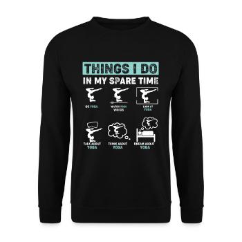 Choses dans mon temps libre Yoga - Sweat-shirt Unisexe - noir - Devant - Alina (178cm) & Michal (187cm)