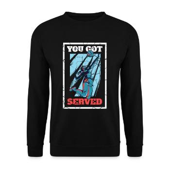 Service de volleyball - Sweat-shirt Unisexe - noir - Devant - Alina (178cm) & Michal (187cm)