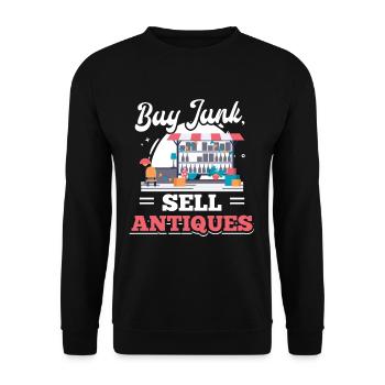 Tauschbörse Basar Kaufen Schrott Verkaufen Antiqui - Unisex Pullover - Schwarz - Vorne - Alina (178cm) & Michal (187cm)
