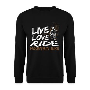 Mountainbiker Fahrrad Rennrad Radfahrer Radfahrer - Unisex Pullover - Schwarz - Vorne - Alina (178cm) & Michal (187cm)