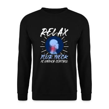Sensation calmante de la colonne vertébrale Corps du cerveau Le - Sweat-shirt Unisexe - noir - Devant - Alina (178cm) & Michal (187cm)