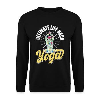 Zen Yoga Achtsamkeit Buddhist - Unisex Pullover - Schwarz - Vorne - Alina (178cm) & Michal (187cm)