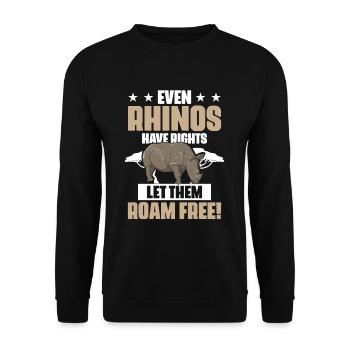 Animals Save the Rhinos Rhino Fans - Unisex Sweatshirt - black - Front - Alina (178cm) & Michal (187cm)