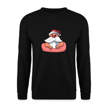 Mele Kalikimaka Aloha Santa Claus - Unisex Sweatshirt - black - Front - Alina (178cm) & Michal (187cm)