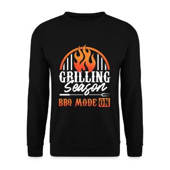 Barbeque Grilling BBQ Mode on Griller - Unisex Sweatshirt - black - Front - Alina (178cm) & Michal (187cm)