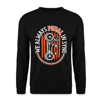 Biker cyclist ride always pedal in step - Unisex Sweatshirt - black - Front - Alina (178cm) & Michal (187cm)