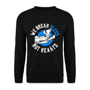 Winterabenteuer Schneemobilfahren Schneemobilfahre - Unisex Pullover - Schwarz - Vorne - Alina (178cm) & Michal (187cm)