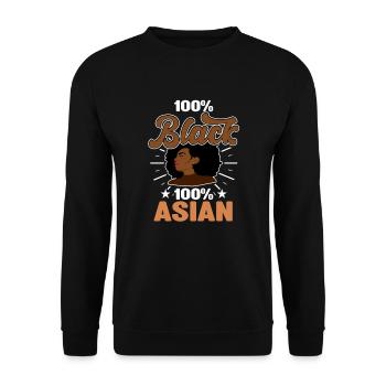 Afro Half Black Asian Blasin - Sweat-shirt Unisexe - noir - Devant - Alina (178cm) & Michal (187cm)