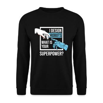 Roboter Maschinenbauer - Unisex Pullover - Schwarz - Vorne - Alina (178cm) & Michal (187cm)