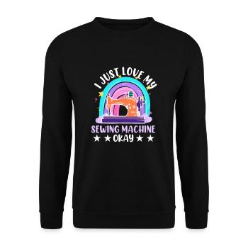 Machine Quilting Seamstressin Rainbow Knitting Quilt - Unisex Sweatshirt - black - Front - Alina (178cm) & Michal (187cm)