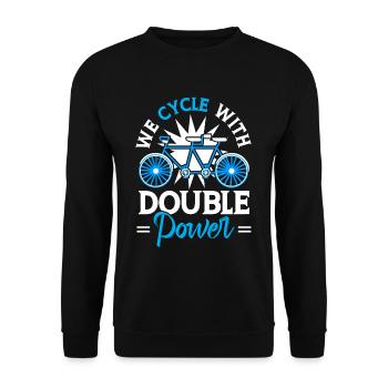Two-seater cycling Double power - Unisex Sweatshirt - black - Front - Alina (178cm) & Michal (187cm)