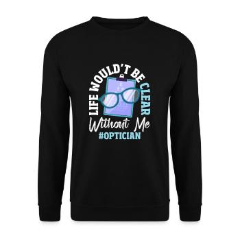Optometrie Augenoptikerin - Unisex Pullover - Schwarz - Vorne - Alina (178cm) & Michal (187cm)