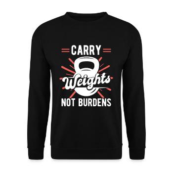 Fitness Fitnessstudio Workout Übung - Unisex Pullover - Schwarz - Vorne - Alina (178cm) & Michal (187cm)