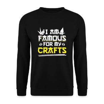 Japan Handwerk Japanisch Patriotisches Origami - Unisex Pullover - Schwarz - Vorne - Alina (178cm) & Michal (187cm)