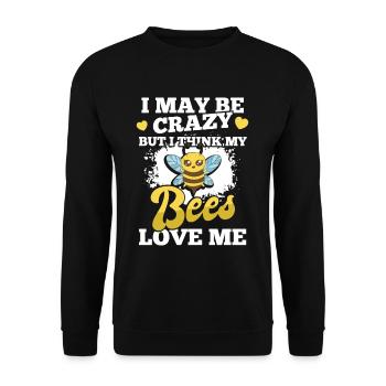 Meine Bienen lieben mich Honigliebhaber Honigwaben - Unisex Pullover - Schwarz - Vorne - Alina (178cm) & Michal (187cm)