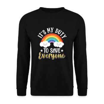 Vie Services sociaux Fonctionnaire - Sweat-shirt Unisexe - noir - Devant - Alina (178cm) & Michal (187cm)
