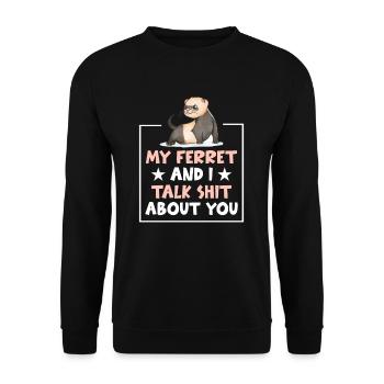 Ferret Slender Weasel Ferret - Unisex Sweatshirt - black - Front - Alina (178cm) & Michal (187cm)