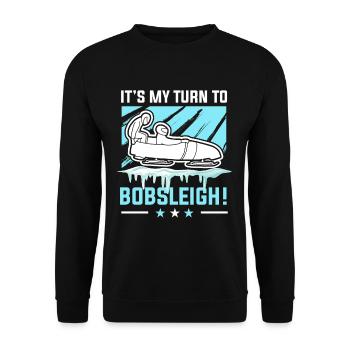 Wintersport Rennsport Bobfahren Bobteam - Unisex Pullover - Schwarz - Vorne - Alina (178cm) & Michal (187cm)