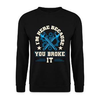 Garage Mechanic Craftsman - Unisex Sweatshirt - black - Front - Alina (178cm) & Michal (187cm)