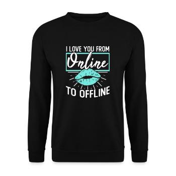 Long-distance couple engagement - Unisex Sweatshirt - black - Front - Alina (178cm) & Michal (187cm)