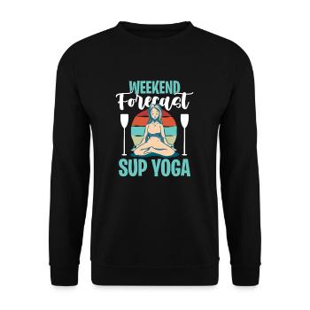 Übung Stand Up Paddle Fitness Yogini - Unisex Pullover - Schwarz - Vorne - Alina (178cm) & Michal (187cm)