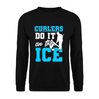 Curling Sport Curler - Unisex Sweatshirt - black - Front - Alina (178cm) & Michal (187cm)
