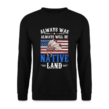 US Flag Native Americans First Americans - Unisex Sweatshirt - black - Front - Alina (178cm) & Michal (187cm)