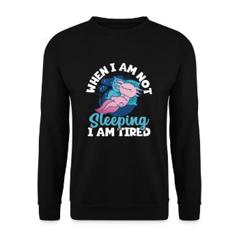 Fatigue Sommeil Fatigué Ennuyé Sommeil Axolo - Sweat-shirt Unisexe - noir - Devant - Alina (178cm) & Michal (187cm)