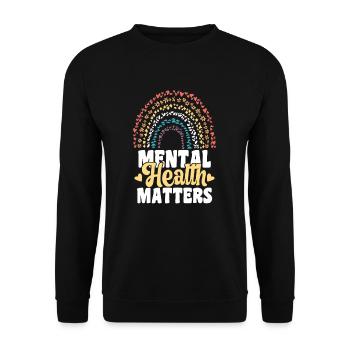 Human Brain Mental Health Awareness - Unisex Sweatshirt - black - Front - Alina (178cm) & Michal (187cm)