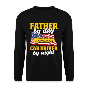 Chauffeur Père de jour Chauffeur de taxi de nuit Patrioti - Sweat-shirt Unisexe - noir - Devant - Alina (178cm) & Michal (187cm)