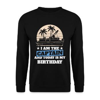 Nautisme Kahn Pontoon Anniversaire du capitaine - Sweat-shirt Unisexe - noir - Devant - Alina (178cm) & Michal (187cm)