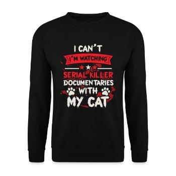 Dokumentarfilm Kitty Cat Lover - Unisex Pullover - Schwarz - Vorne - Alina (178cm) & Michal (187cm)