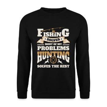 Wildlife Archery Hunting Fishing Fish Lovers - Unisex Sweatshirt - black - Front - Alina (178cm) & Michal (187cm)