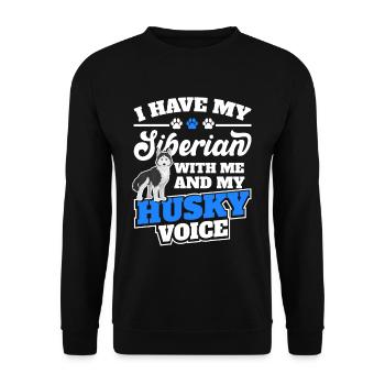 Husky Sibe Proud Husky Mother Dog lover - Unisex Sweatshirt - black - Front - Alina (178cm) & Michal (187cm)