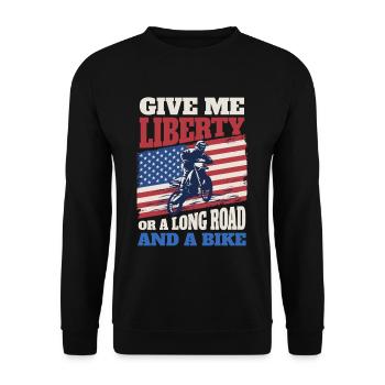 Flagge Motocross Dirt Bike - Unisex Pullover - Schwarz - Vorne - Alina (178cm) & Michal (187cm)