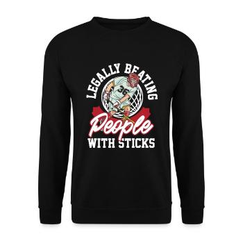 LAX Sticks Spiel Verteidiger Lax Ball Torwart - Unisex Pullover - Schwarz - Vorne - Alina (178cm) & Michal (187cm)