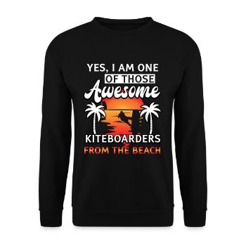 Surfen Strand Kiteboarder Kitesurfer - Unisex Pullover - Schwarz - Vorne - Alina (178cm) & Michal (187cm)