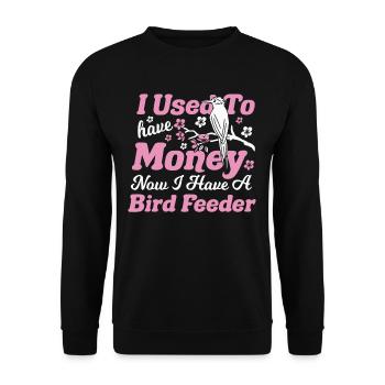 Vogelbeobachtung Vogelfeder Ornithologe Birder - Unisex Pullover - Schwarz - Vorne - Alina (178cm) & Michal (187cm)