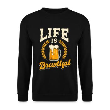 Boire de la bière - Sweat-shirt Unisexe - noir - Devant - Alina (178cm) & Michal (187cm)