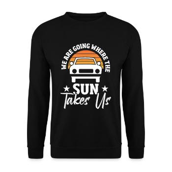 Road Trip Voyage en plein air - Sweat-shirt Unisexe - noir - Devant - Alina (178cm) & Michal (187cm)