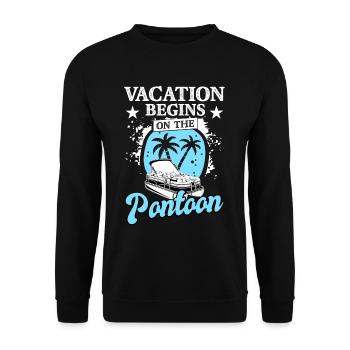 Barge Boating Pontoon Jetty Summer Holiday - Unisex Sweatshirt - black - Front - Alina (178cm) & Michal (187cm)