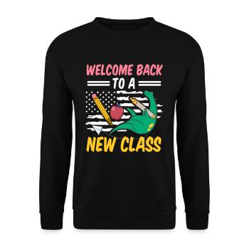 Nouvelle classe patriotique US Flag Teacher Students - Sweat-shirt Unisexe - noir - Devant - Alina (178cm) & Michal (187cm)