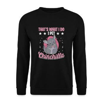 Chinchillin Spirit Graues Chinchilla Haustier Zoow - Unisex Pullover - Schwarz - Vorne - Alina (178cm) & Michal (187cm)