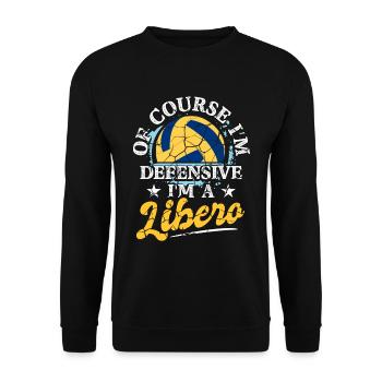 Volleyball spielen Ballspiel Trainer - Unisex Pullover - Schwarz - Vorne - Alina (178cm) & Michal (187cm)
