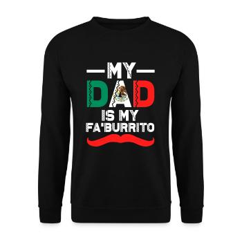 Mexiko 5. Mai Fiesta Burrito Mexikanischer Vater - Unisex Pullover - Schwarz - Vorne - Alina (178cm) & Michal (187cm)