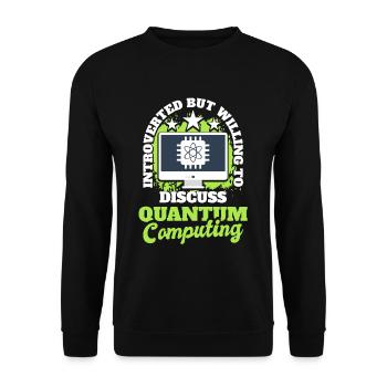 Quantencomputer Quantenmechanik - Unisex Pullover - Schwarz - Vorne - Alina (178cm) & Michal (187cm)