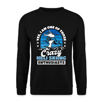 Heliskiing Heli Ski Skifahrer - Unisex Pullover - Schwarz - Vorne - Alina (178cm) & Michal (187cm)