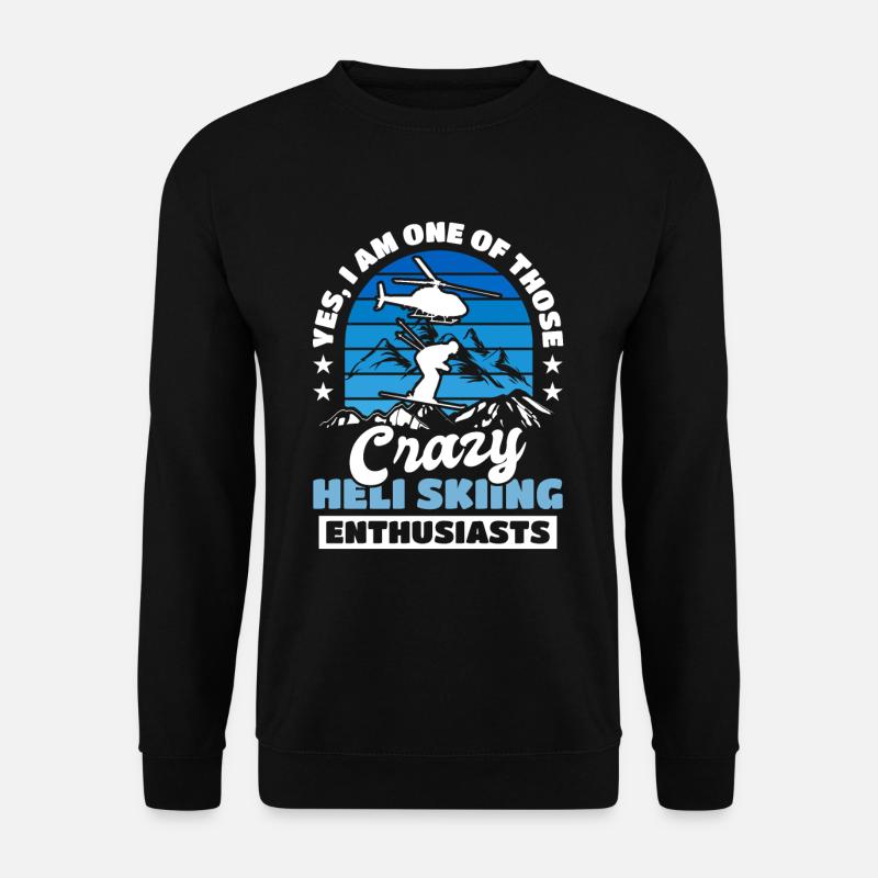 Heliskiing Heli Ski Skifahrer - Unisex Pullover - Schwarz
