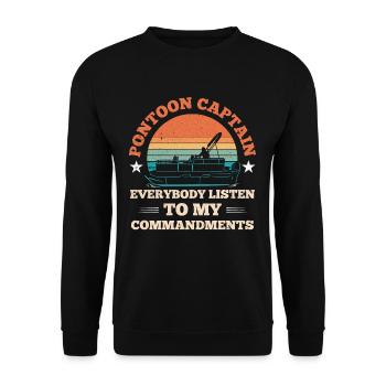 Dock boat motor boating captain - Unisex Sweatshirt - black - Front - Alina (178cm) & Michal (187cm)